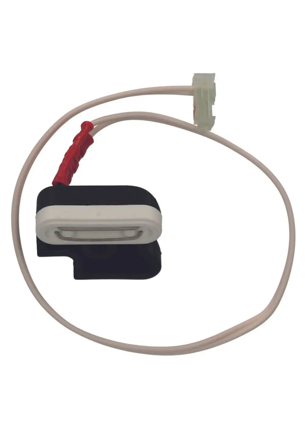 Judo Injektorkammerdeckel mit zwei drähten, einem Stecker und einer schwarze Halterung, die für den Einsatz in bestimmten Anwendungen konzipiert ist.